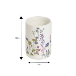 Showerdrape Meadow Wild Flowers Floral Tumbler in White - thumbnail 2