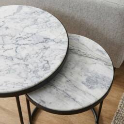 Garden Greatness Duo Marble Tops Nesting Side Tables in Brown - Size: 1 Pack - thumbnail 3