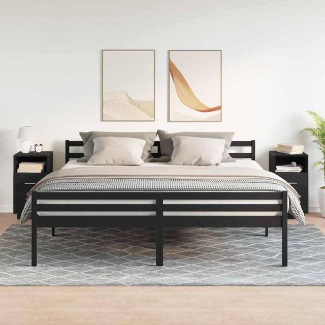 Berkfield Home Durable Bedside Cabinets 2 pcs with 2 Drawers Black 36x36x68 cm - Size: 36 x 36 x 68 cm - image 1
