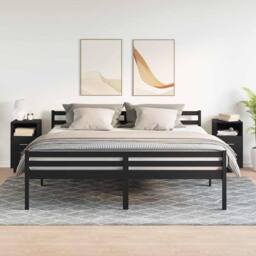 Berkfield Home Durable Bedside Cabinets 2 pcs with 2 Drawers Black 36x36x68 cm - Size: 36 x 36 x 68 cm - thumbnail 1