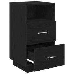 Berkfield Home Durable Bedside Cabinets 2 pcs with 2 Drawers Black 36x36x68 cm - Size: 36 x 36 x 68 cm - thumbnail 5