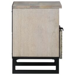 Berkfield Home Bedside Tables 2 pcs White & black 40 x 33 x 46 cm - thumbnail 5