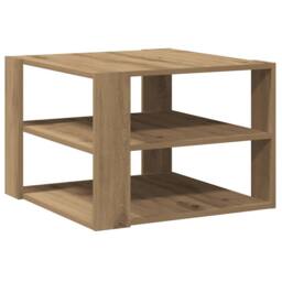 Berkfield Home Durable Coffee Table Artisan Oak 58x58x40 cm Engineered Wood in Brown - Size: 58 x 58 x 40 cm - thumbnail 5