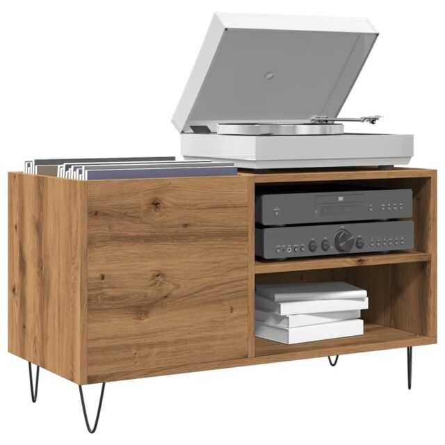 Berkfield Home Record Cabinet Artisan Oak 84.5x38x48 cm Engineered Wood in Brown - image 1