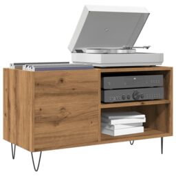 Berkfield Home Record Cabinet Artisan Oak 84.5x38x48 cm Engineered Wood in Brown - thumbnail 1