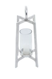 Orsina Modern Candle Holder, Stylish Design Steel Candle Holder, Durable in Silver - thumbnail 3