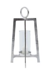 Orsina Modern Candle Holder, Stylish Design Steel Candle Holder, Durable in Silver - thumbnail 2