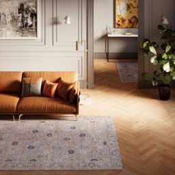 Kukoon Beige Floral Washable & Non Slip Distressed Living Room Area Rug - Size: 240 cm x 330 cm - thumbnail 3