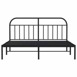 Berkfield Home Metal Bed Frame with Headboard Black 180x200 cm Super King - thumbnail 6