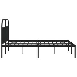 Berkfield Home Metal Bed Frame with Headboard Black 180x200 cm Super King - thumbnail 7