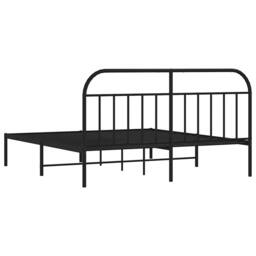 Berkfield Home Metal Bed Frame with Headboard Black 180x200 cm Super King - thumbnail 8