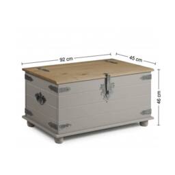 NESTLUNE Blanket Box Storage Toy Chest Grey Painted Solid - Size: 100 cm x 15 cm - thumbnail 2