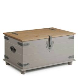 NESTLUNE Blanket Box Storage Toy Chest Grey Painted Solid - Size: 100 cm x 15 cm