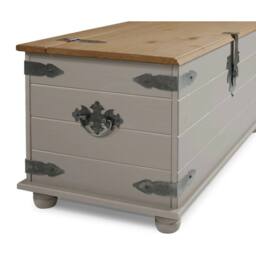 NESTLUNE Blanket Box Storage Toy Chest Grey Painted Solid - Size: 100 cm x 15 cm - thumbnail 4