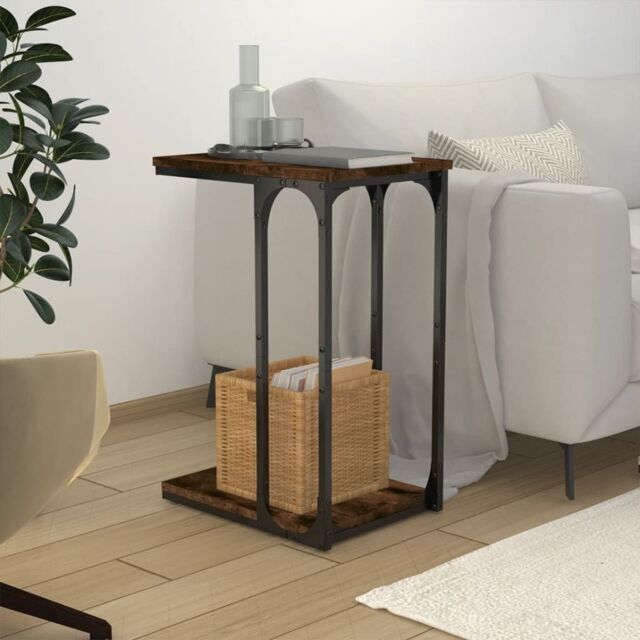 Berkfield Home Side Table Smoked Oak 40x30x60 cm Engineered Wood in Brown - Size: 40 x 30 x 60 cm - image 1