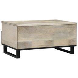 Berkfield Home Coffee Tables with Drawer with Storage White, Black 80 x 50 x 40 cm - thumbnail 5