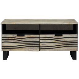 Berkfield Home Coffee Tables with Drawer with Storage White, Black 80 x 50 x 40 cm - thumbnail 3