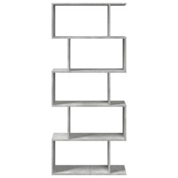 Berkfield Home Room Divider Bookcase 5-Tier Concrete Grey 70x24x161 cm Engineered Wood - Size: 70 x 24 x 161 cm - thumbnail 5