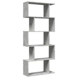 Berkfield Home Room Divider Bookcase 5-Tier Concrete Grey 70x24x161 cm Engineered Wood - Size: 70 x 24 x 161 cm - thumbnail 2