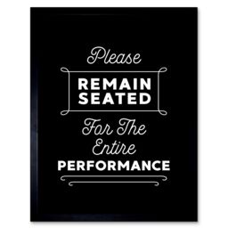 "Artery8 Wall Art Print Funny Bathroom Please Remain Seated Entire Performance Toilet Sign Bathroom Decor Art Framed in Black - Size: W12"" x H16""" - thumbnail 1