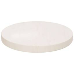 Berkfield Home Table Top Round White Ã˜40x3 cm Solid Wood Pine - Size: 40x3 cm