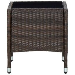 Berkfield Home Garden Table Brown 40x40x45 cm Poly Rattan - Size: 40 x 40 x 45 cm - thumbnail 3