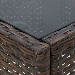 Berkfield Home Garden Table Brown 40x40x45 cm Poly Rattan - Size: 40 x 40 x 45 cm - thumbnail 4