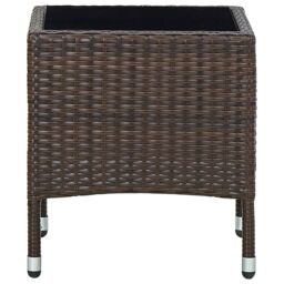 Berkfield Home Garden Table Brown 40x40x45 cm Poly Rattan - Size: 40 x 40 x 45 cm - thumbnail 2