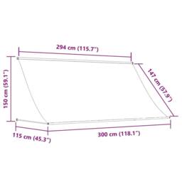 Berkfield Home Retractable Awning Anthracite 300x150 cm Fabric & Steel in Dark Grey - thumbnail 9