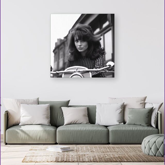 Warren Reed - Designer 1960 Riding Out Canvas in Black - Size: w40 inch x h40 inch - image 1