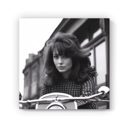 Warren Reed - Designer 1960 Riding Out Canvas in Black - Size: w40 inch x h40 inch - thumbnail 2