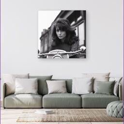 Warren Reed - Designer 1960 Riding Out Canvas in Black - Size: w40 inch x h40 inch - thumbnail 1