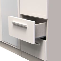 Ready Assembled 2 U Windsor Tall Triple Mirror + Drawer Wardrobe (Ready Assembled) in Taupe - thumbnail 7