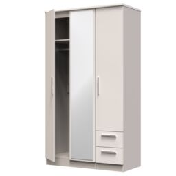 Ready Assembled 2 U Windsor Tall Triple Mirror + Drawer Wardrobe (Ready Assembled) in Taupe - thumbnail 5