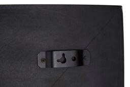 Orsina Square Wall Mirror with Black Finish, Carved Mango Wood Frame with Geometric Design - thumbnail 3