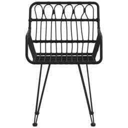 Berkfield Home Comfortable Garden Chairs 2 pcs with Armrest Black 56x64x80 cm PE - Size: 56 x 64 x 80 cm - thumbnail 4
