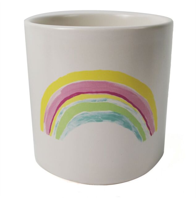 Leaf Ceramic Rainbow Multicolour Ceramic Planter 12cm in Pink - image 1