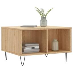 Berkfield Home Coffee Table Sonoma Oak 60x50x36.5 cm Engineered Wood in Brown - thumbnail 3