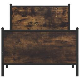 Berkfield Home Metal Bed Frame without Mattress Smoked Oak 80x200 cm in Brown - thumbnail 5