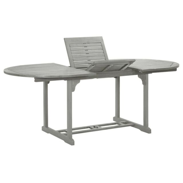 Berkfield Home Garden Table Grey 200x100x75 cm Solid Acacia Wood - Size: 200 x 100 x 75 cm - image 1
