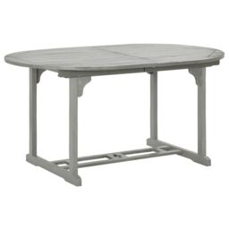 Berkfield Home Garden Table Grey 200x100x75 cm Solid Acacia Wood - Size: 200 x 100 x 75 cm - thumbnail 3
