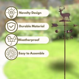 Marco Paul Large Garden Wind Vane - Stag in Bronze - thumbnail 5