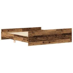 Berkfield Home Bed Frame without Mattress Old Wood 160x200cm Engineered Wood in Brown - Size: 160x200 cm - thumbnail 7
