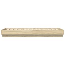 Berkfield Home Durable Bed Frame without Mattress Sonoma Oak 100x200 cm Engineer in Light Tan - thumbnail 5