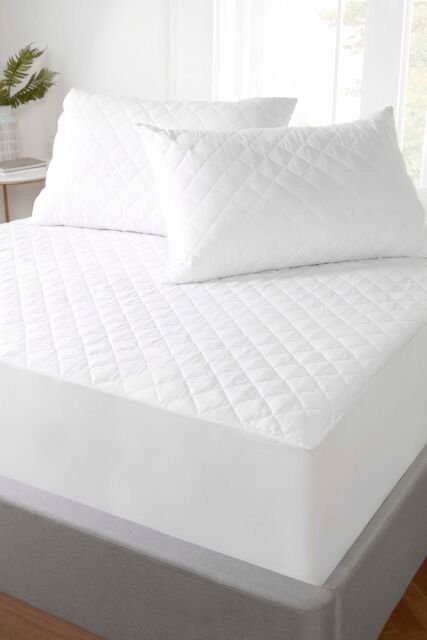 Rapport Home Mattress Protectors 12 Inch Deep Quilted Polycotton Easy Care in White - Size: Super King - image 1