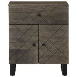 Berkfield Home Beautiful Bedside Cabinet Black 50x33x60 cm Solid Wood Mango - Size: 50 x 33 x 60 cm - thumbnail 1