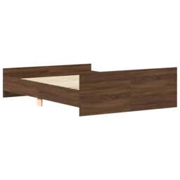 Berkfield Home Durable Bed Frame with Headboard & Footboard Brown Oak 135x190 - Size: Double - thumbnail 6