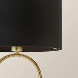 ValueLights Antonia Black Velvet Drum Lamp Shade Brushed Gold Oval Table Lamp with LED Bulb - thumbnail 4