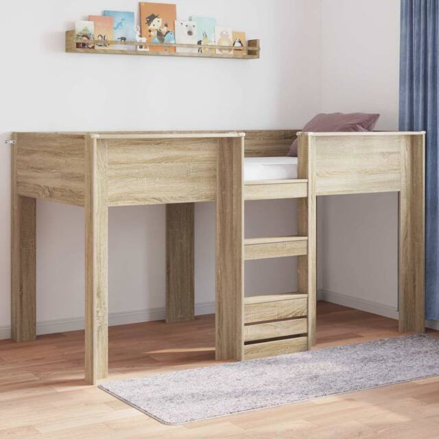 Berkfield Home Bunk Bed for Kids Sonoma Oak 80 x 200 cm Engineered wood in Brown - image 1