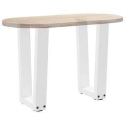 Berkfield Home Modern Dining Table Legs V-Shape 2 pcs White 38x(42-43.3) cm Steel - thumbnail 8